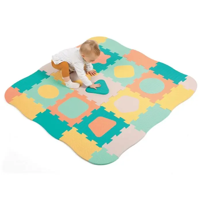 Ludi Tapis dalles géométrique pastel 120x120cm Tapis d'éveil -