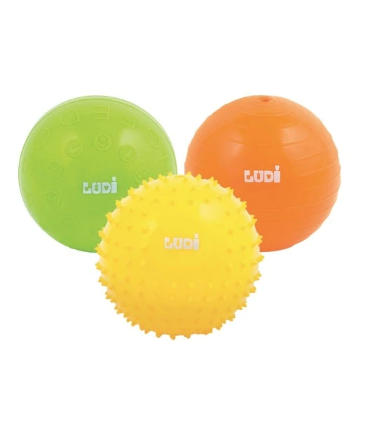 Ludi 3 Sensory Balls Yellow Green Orange 6m+