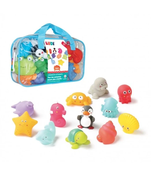 Ludi 12x bath toy sprayers in carry case
