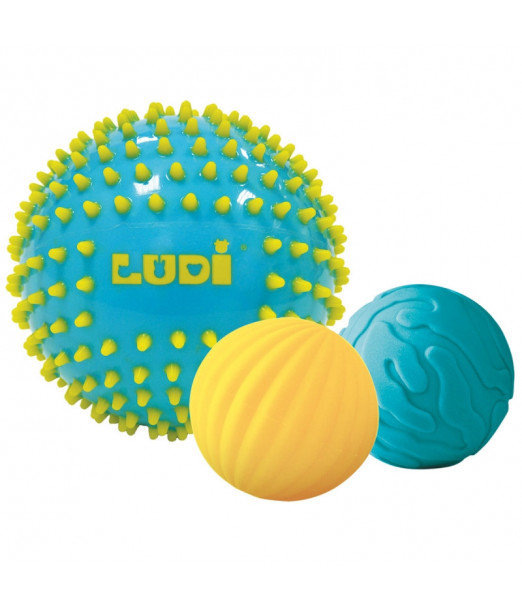 Balles Sensorielles Bleues lot de 3 LUDI Accueil - Ludi Maroc