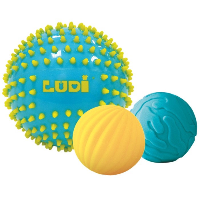 Balles Sensorielles Bleues lot de 3 LUDI Accueil - Ludi Maroc