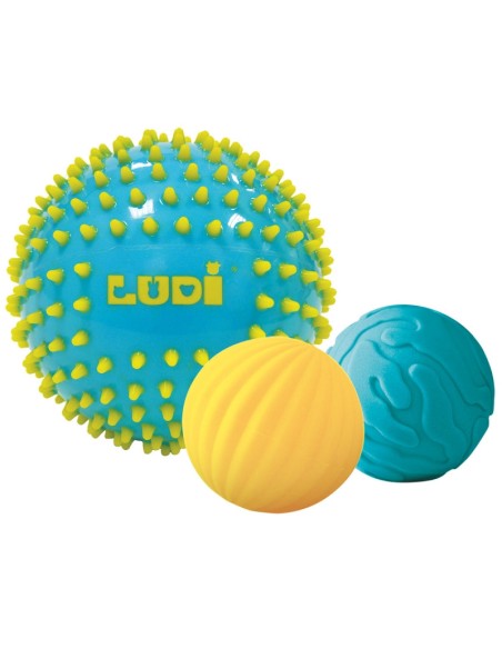 Balles Sensorielles Bleues lot de 3 LUDI Accueil - Ludi Maroc