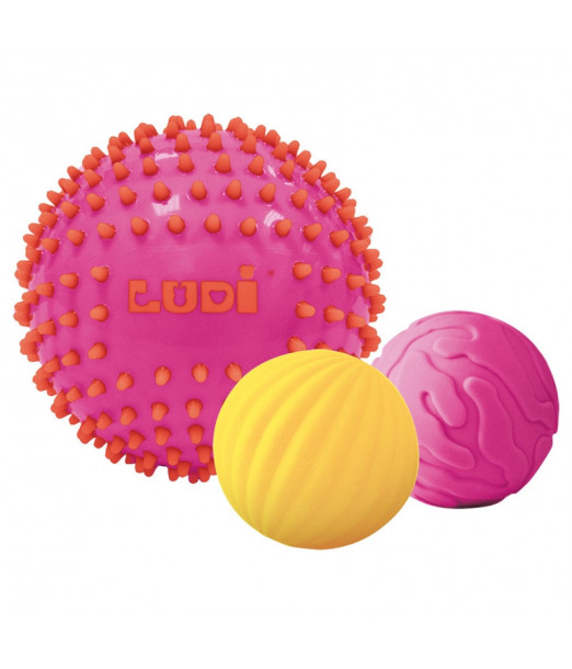 Balles Sensorielles Roses lot de 3 LUDI Accueil - Ludi Maroc