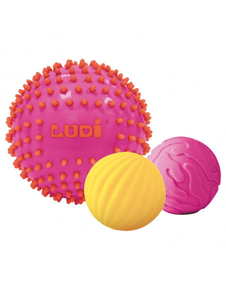 Balles Sensorielles Roses lot de 3 LUDI Accueil - Ludi Maroc