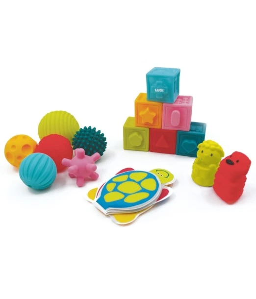 Ludi developmental activity set - books, cubes, balls from 10 months