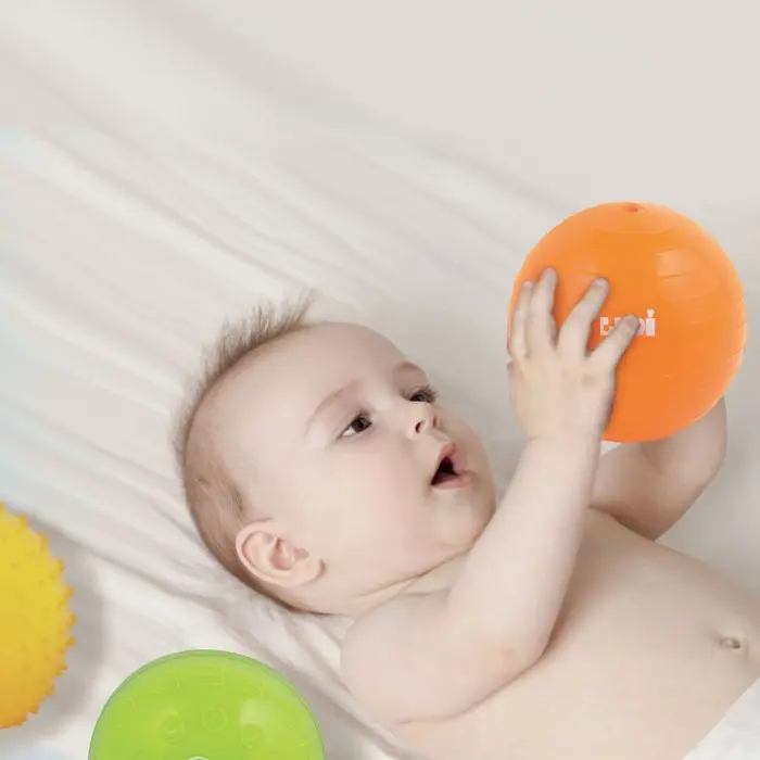 Ludi 3 Balles Sensorielles Jaune Vert Orange 6m+ Jouet - Ludi