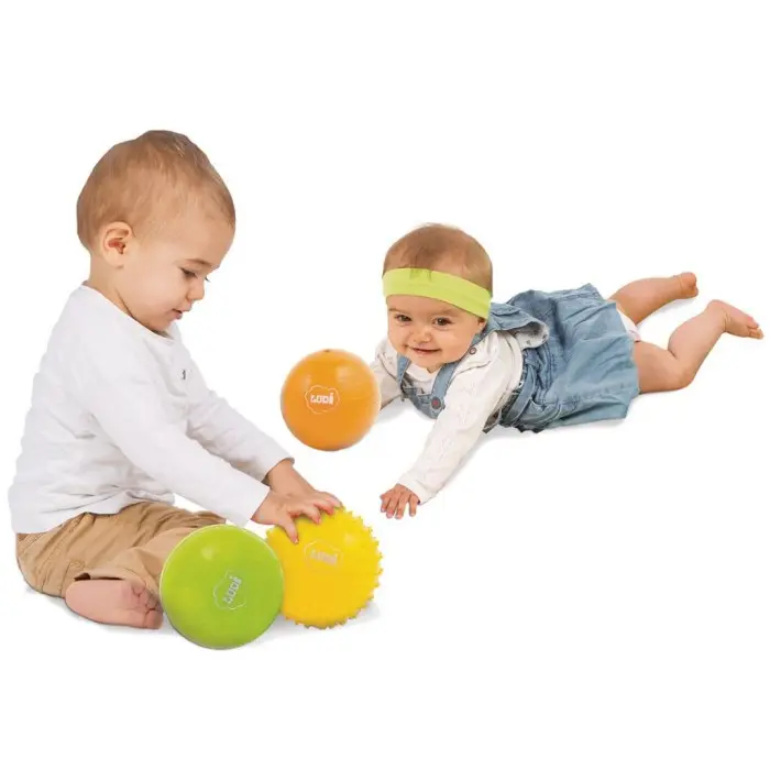 Ludi 3 Balles Sensorielles Jaune Vert Orange 6m+ Jouet - Ludi