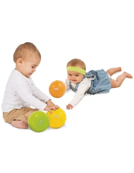 Ludi 3 Balles Sensorielles Jaune Vert Orange 6m+ Jouet - Ludi