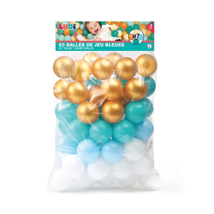 Ludi Lot de 60 Balles de Jeu Bleu 6m+ Accueil - Ludi Maroc