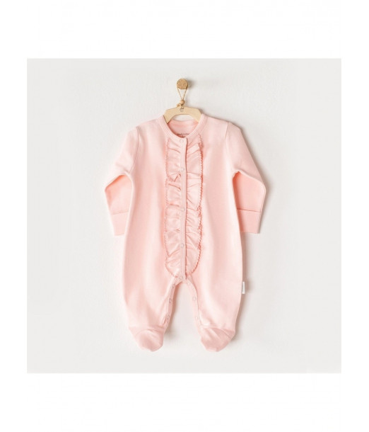 Grenouillère 100% Coton Heart to Heart - Corail 0-1mois