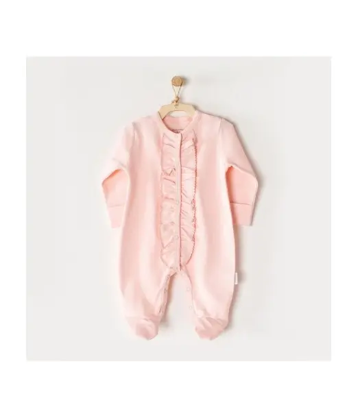 Grenouillère 100% Coton Heart to Heart - Corail 0-1mois