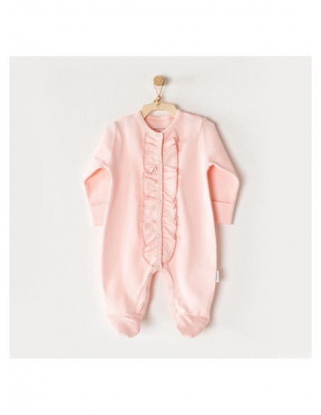 Grenouillère 100% Coton Heart to Heart - Corail 0-1mois