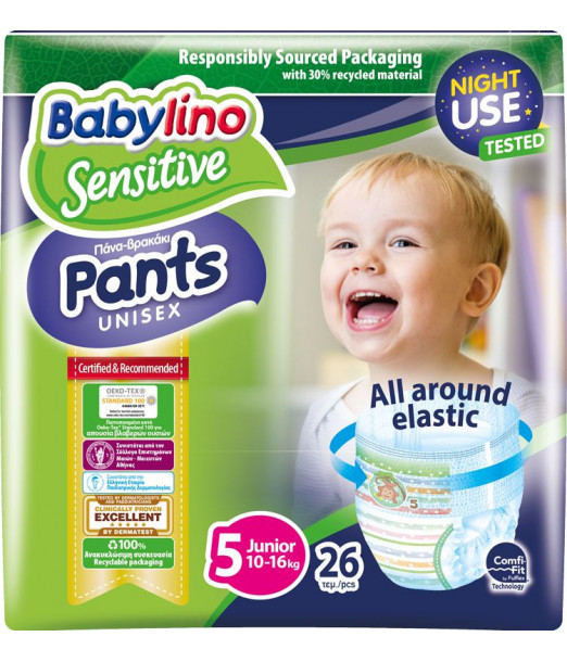 Couches-Culottes Babylino Taille 5 (10-16kg) 26unités Couches