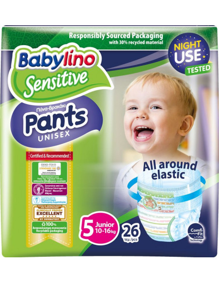 Couches-Culottes Babylino Taille 5 (10-16kg) 26unités Couches