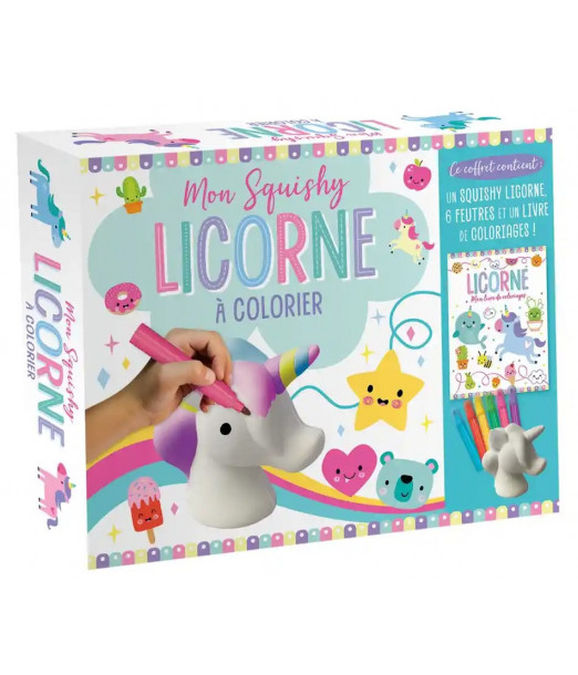 Mon squishy licorne à colorier - Livre de coloriages avec 1