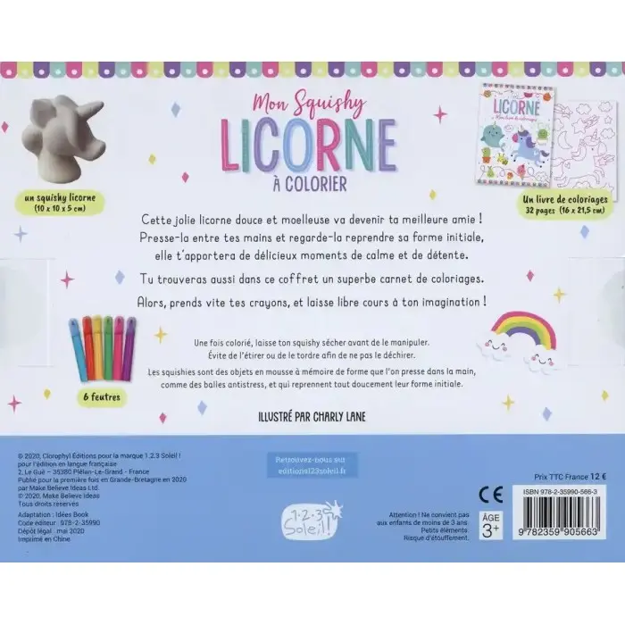 Mon squishy licorne à colorier - Livre de coloriages avec 1