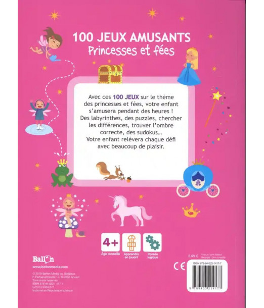 100 Jeux amusants - Princesses et fées 4ans+ 3 - 5 ans - Maroc 2