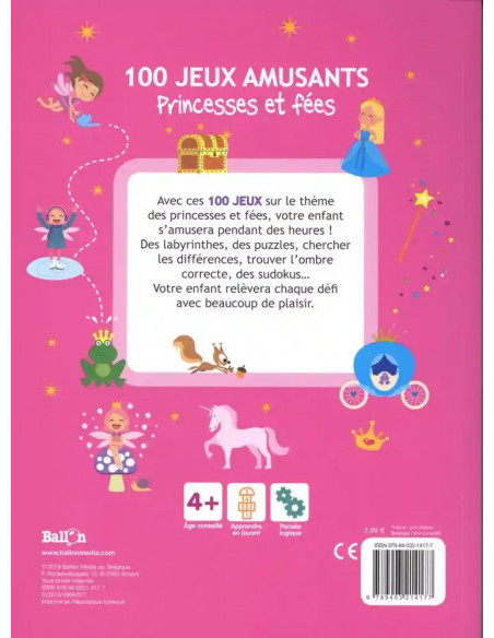 100 Jeux amusants - Princesses et fées 4ans+ 3 - 5 ans - Maroc