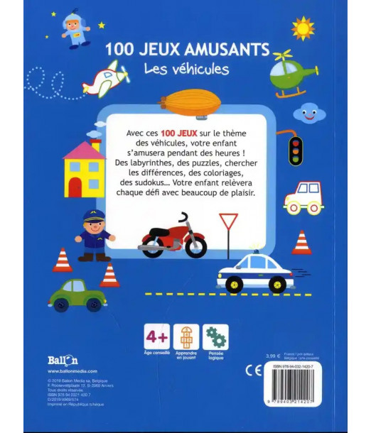 100 Jeux amusants - Les véhicules 4ans+ 3 - 5 ans - Maroc 2