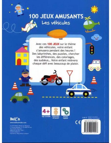 100 Jeux amusants - Les véhicules 4ans+ 3 - 5 ans - Maroc