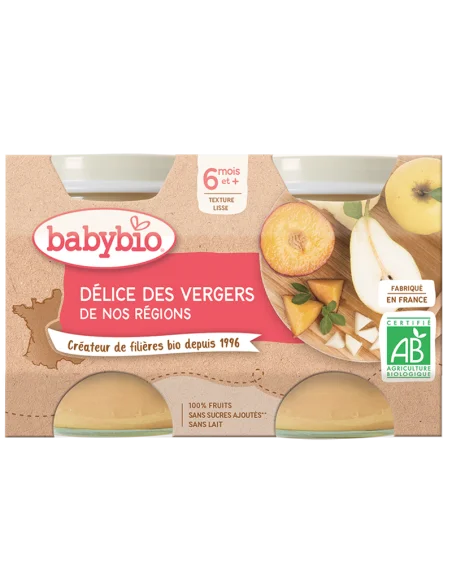 Babybio dessert apple pear peach Orchard Delights 6m+