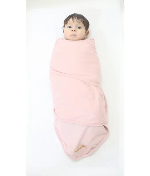 Couverture d'emmaillotage + Bonnet Rose NV