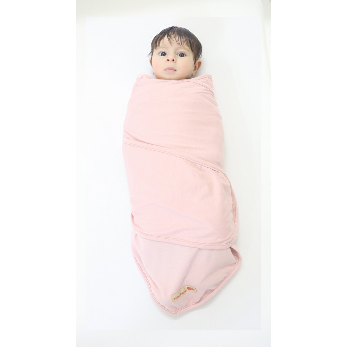 Couverture d'emmaillotage + Bonnet Rose NV