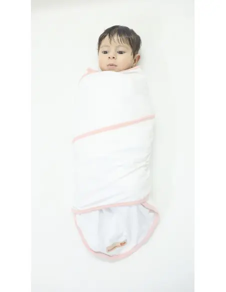 Swaddling blanket - White/Pink