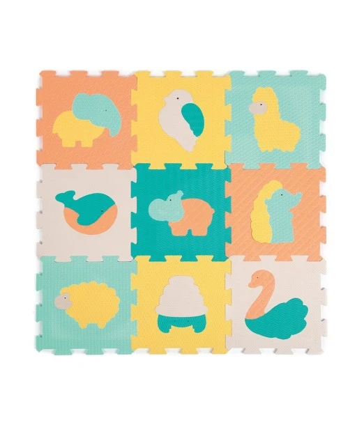 Ludi foam mat animal tiles pastel 90x90 cm from 0 months