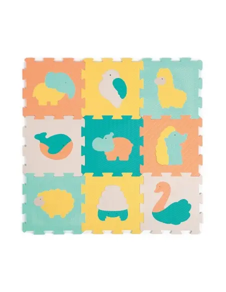 Ludi foam mat animal tiles pastel 90x90 cm from 0 months