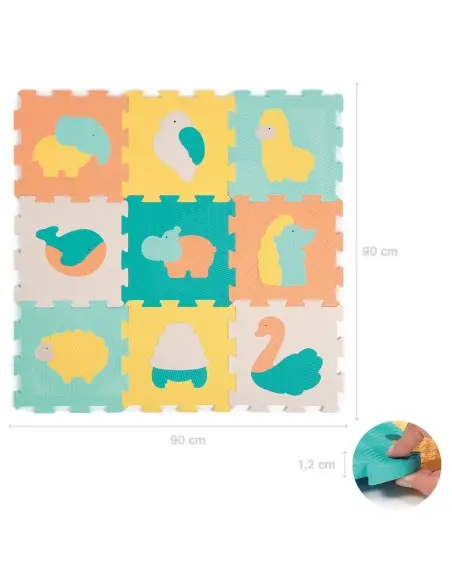 Ludi foam mat animal tiles pastel 90x90 cm from 0 months — photo 7