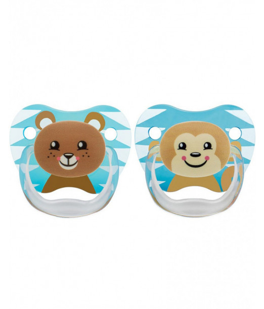 Dr. Brown’s Sucette 6-18m Bear & Monkey - Boy Lot de 2 Sucettes 2