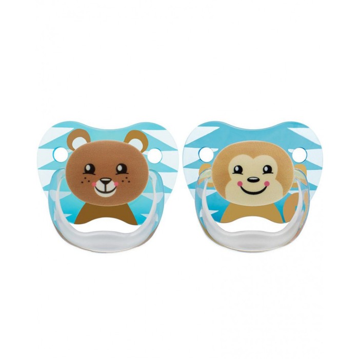 Dr. Brown’s Sucette 6-18m Bear & Monkey - Boy Lot de 2 Sucettes