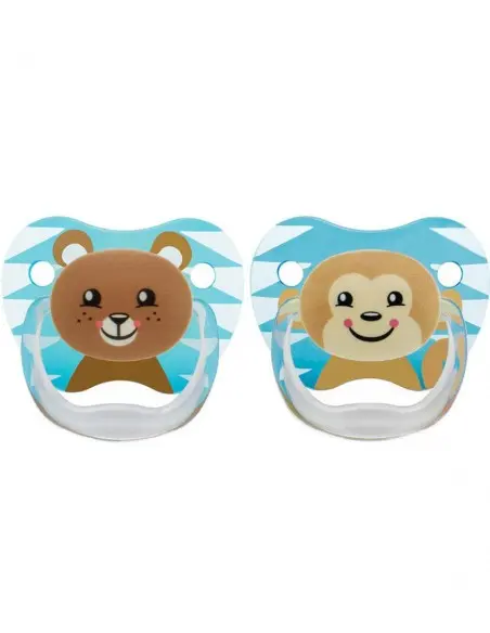Dr. Brown’s Sucette 6-18m Bear & Monkey - Boy Lot de 2 Sucettes