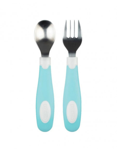 Dr Brown's Set couverts en inox 12m+ Bleu Vaisselle bébé - Dr