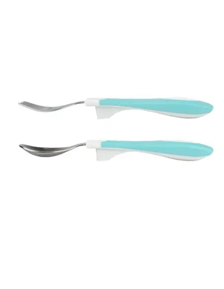 Dr Brown's stainless steel cutlery set, from 12 months, Blue — photo 3
