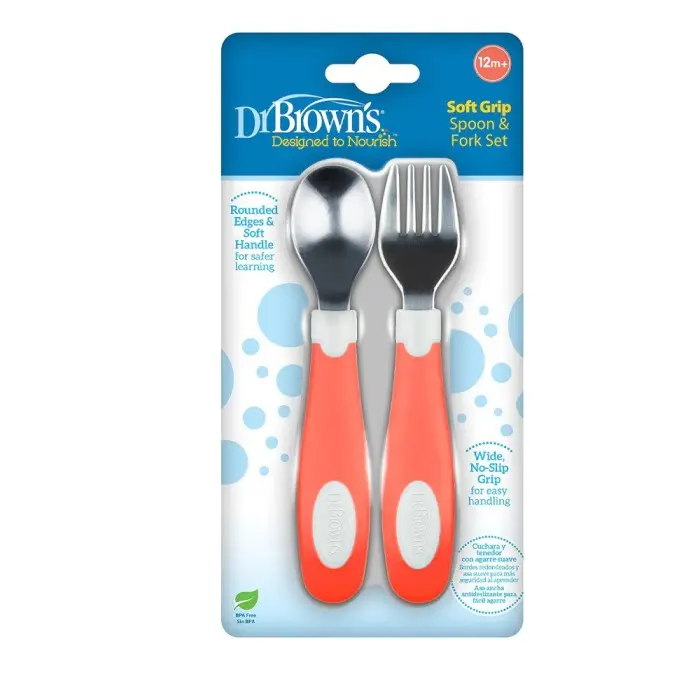 Dr Brown's Set couverts en inox 12m+ Corail Vaisselle bébé -