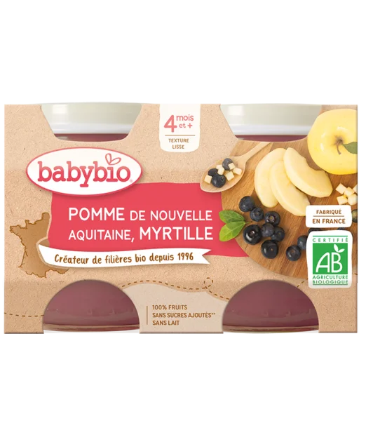 Babybio Petit pot pomme myrtille (Dès 4mois) Céréales &