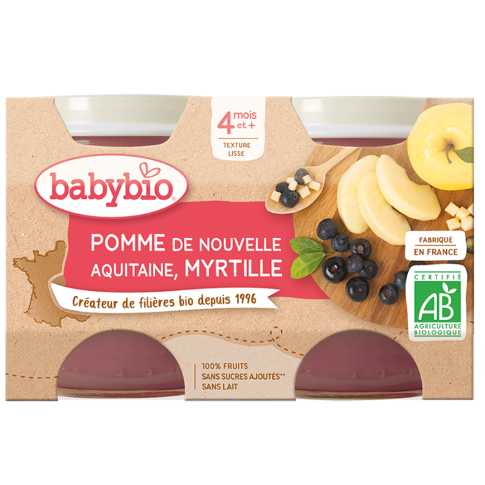 Babybio Petit pot pomme myrtille (Dès 4mois) Céréales &