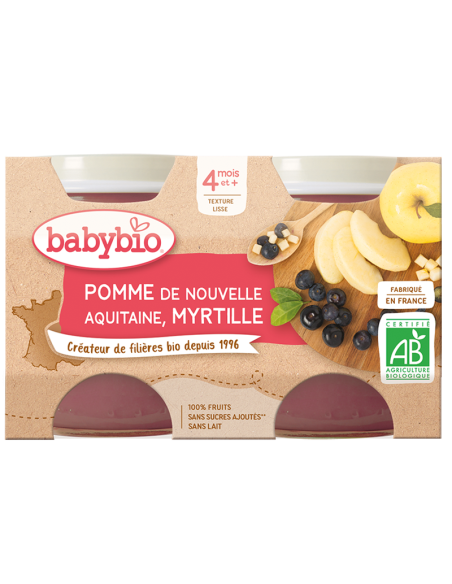 Babybio Petit pot pomme myrtille (Dès 4mois) Céréales &