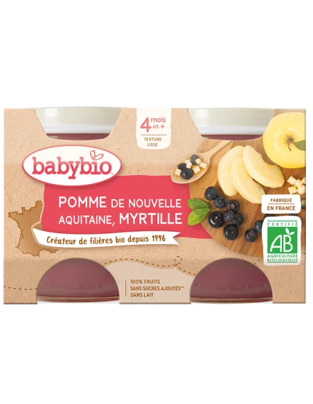 Babybio small jar apple blueberry (from 4 months)