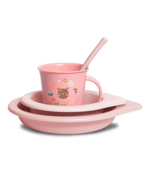 Suavinex feeding set Into the Forest from 6 months pink
