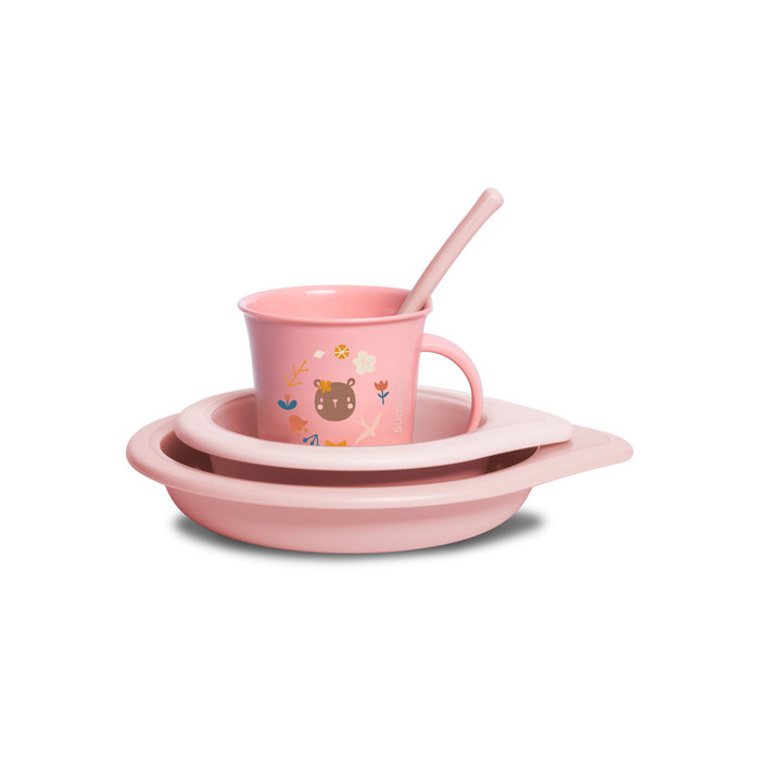 Suavinex Coffret repas Into the Forest 6m+ Rose Vaisselle bébé 
