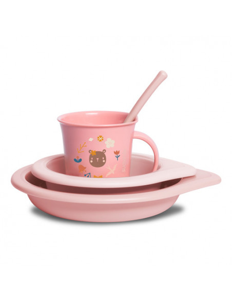 Suavinex Coffret repas Into the Forest 6m+ Rose Vaisselle bébé 