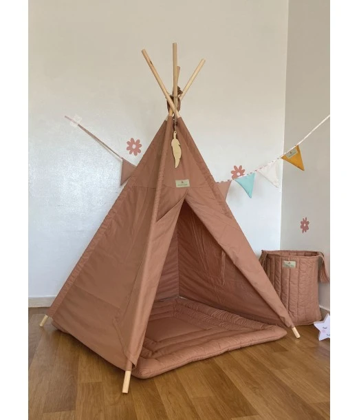 Minitribe Tipi tent with quilted mat — Terracotta 2