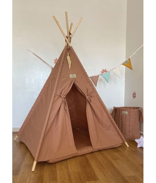 Minitribe Tipi tent with quilted mat — Terracotta