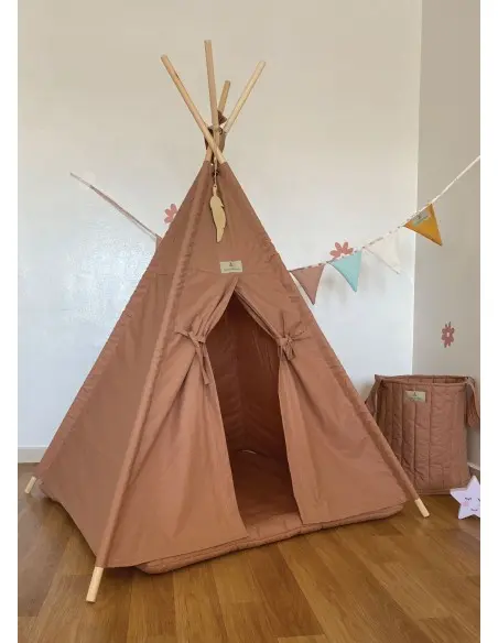 Minitribe Tipi tent with quilted mat — Terracotta