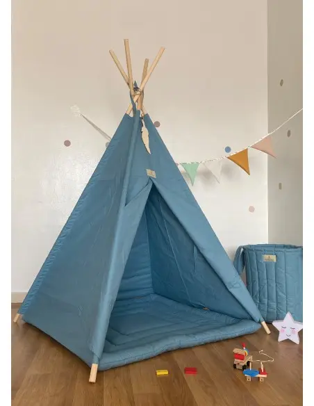 Minitribe Tipi tent with padded mat — Ocean Blue — photo 2