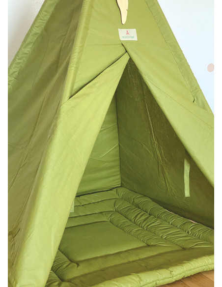 Minitribe Tente Tipi avec tapis matelassé – Vert dans Déco chambre bébé chez Baby And Mom Maroc
