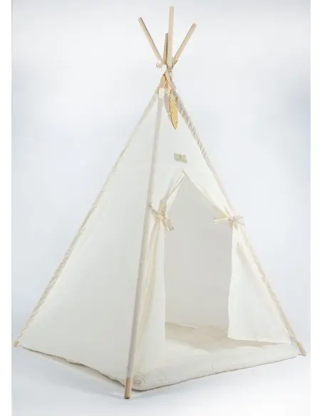 Minitribe Tente Tipi avec tapis matelassé – Blanc Déco chambre